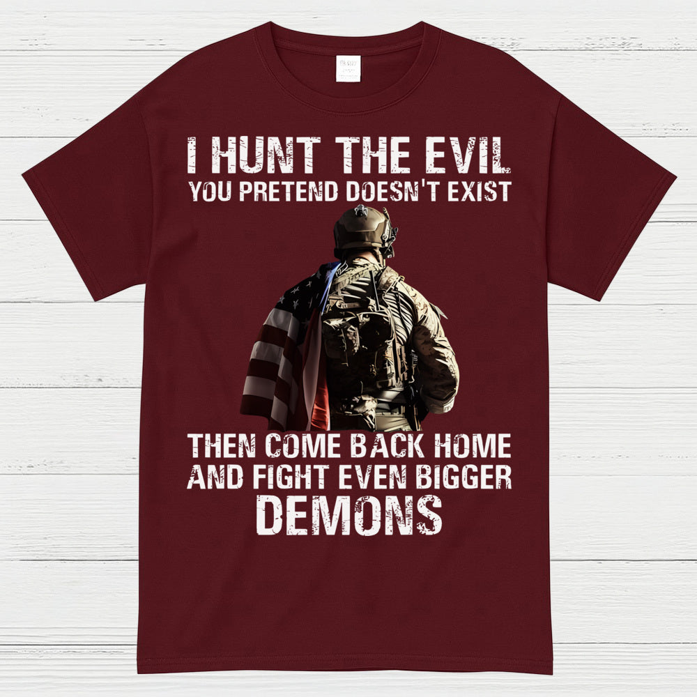 Hunt the Evil Veteran PTSD Awareness T-Shirt