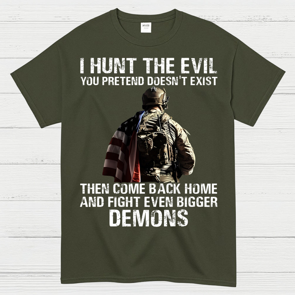 Hunt the Evil Veteran PTSD Awareness T-Shirt