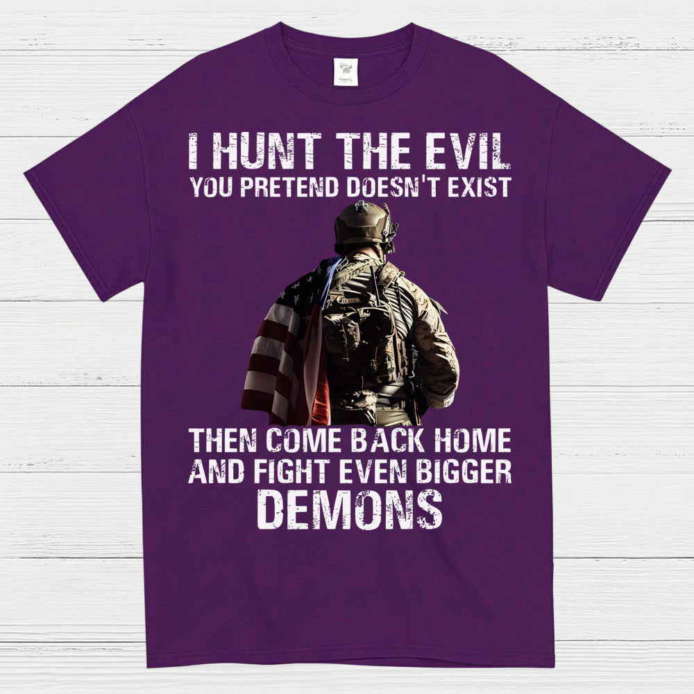 Hunt the Evil Veteran PTSD Awareness T-Shirt