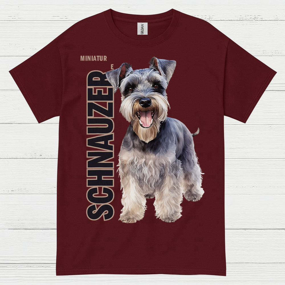 Miniature Schnauzer Realistic Dog Art T Shirt
