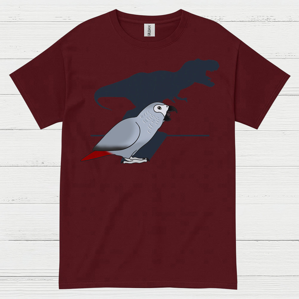 Funny African Grey Dinosaur Shadow T Shirt