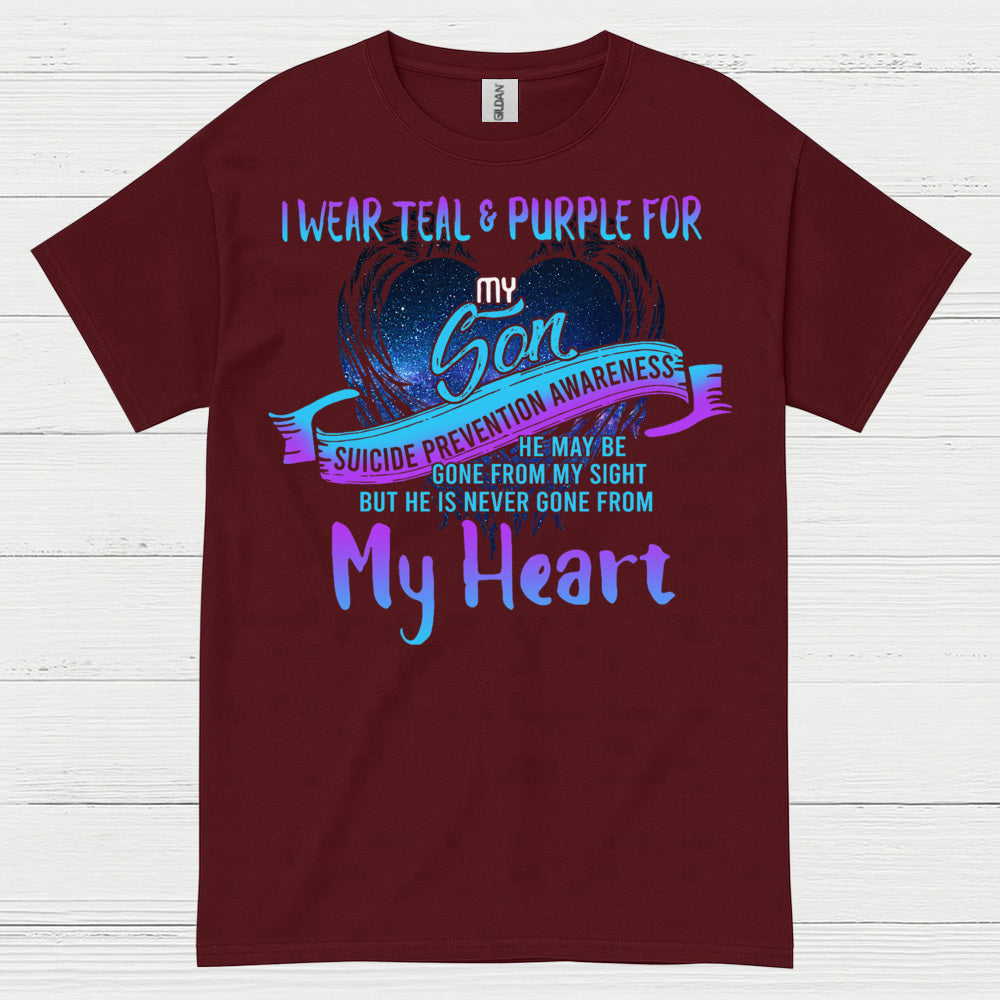 I Wear Teal Purple For My Son Memory T Shirt