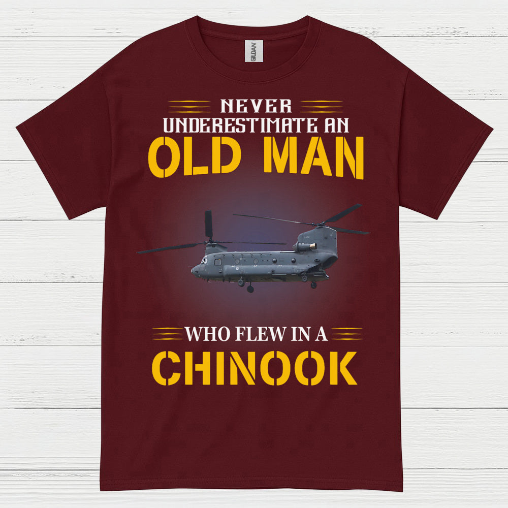 Never Underestimate An Old Man Chinook T Shirt