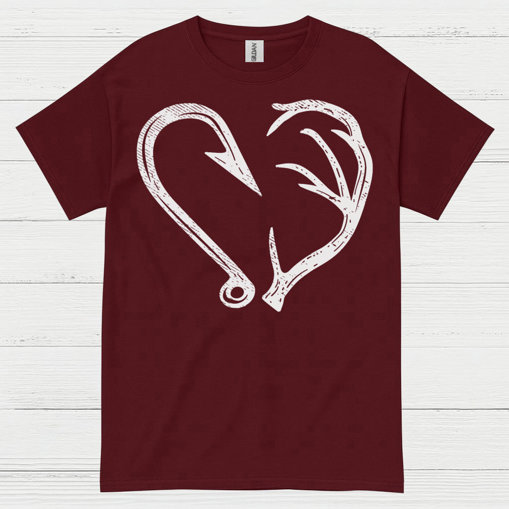 Fishing Hook Heart T Shirt