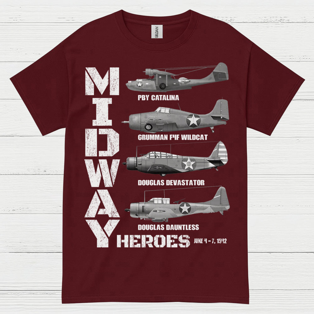 Midway Heroes WWII Aircraft T Shirt