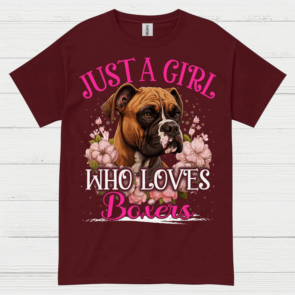 Just A Girl Who Loves Boxers T Shirt