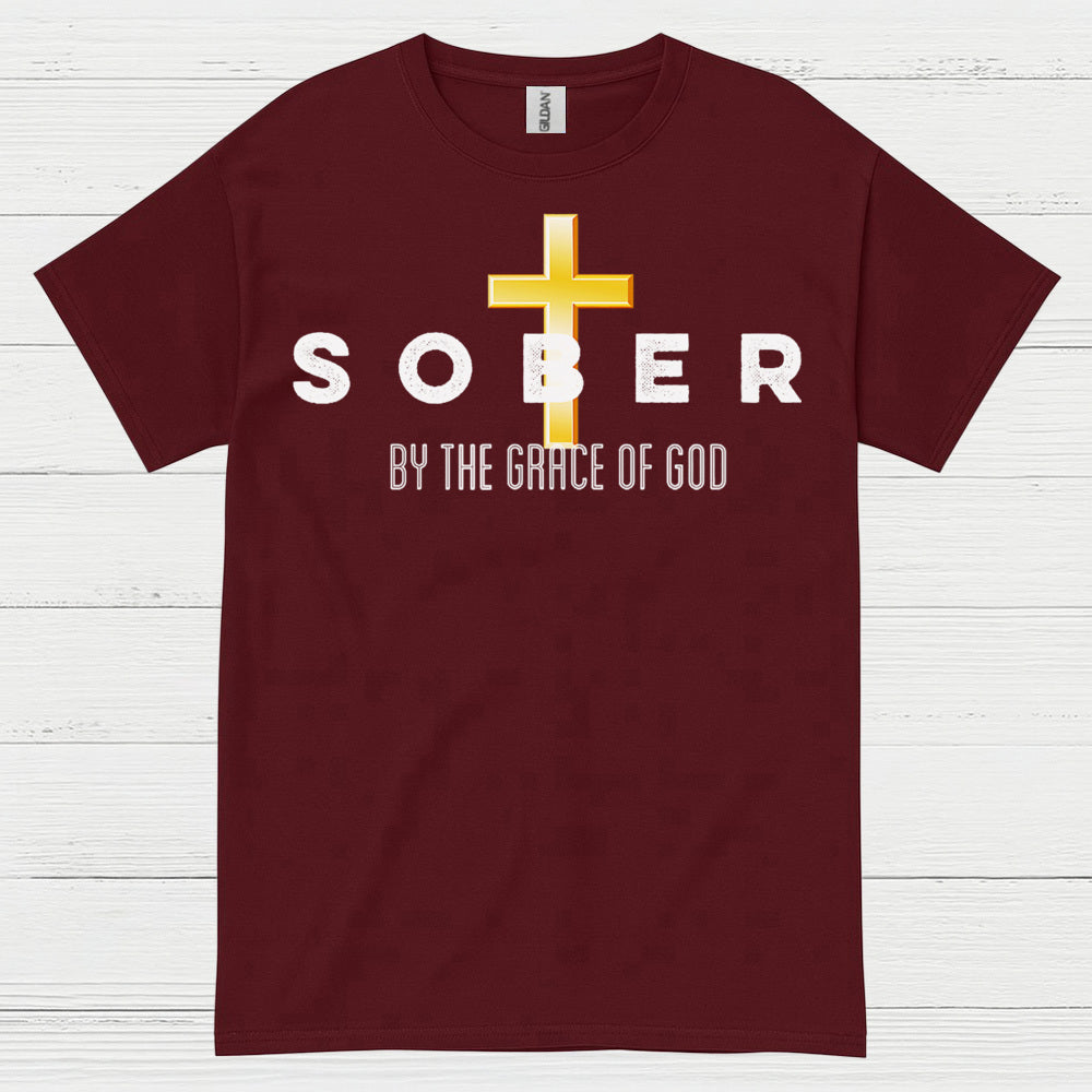 Saved By Grace Sober Christian T Shirt