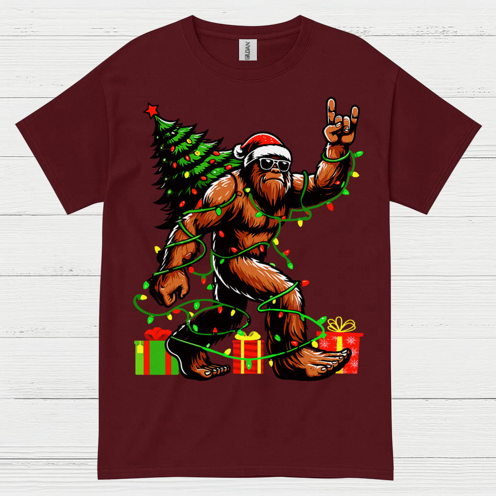 Rocking Christmas Bigfoot T Shirt