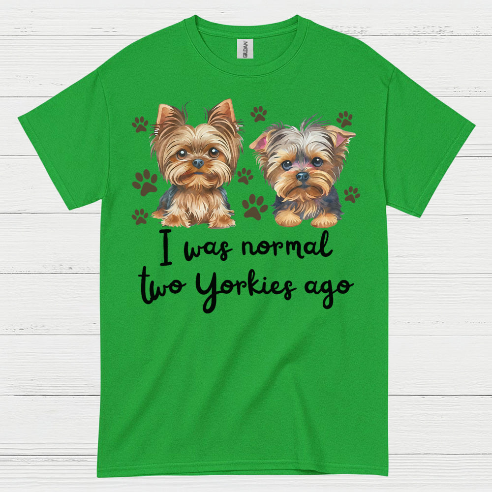 Funny Two Yorkies Ago Dog Lover T Shirt