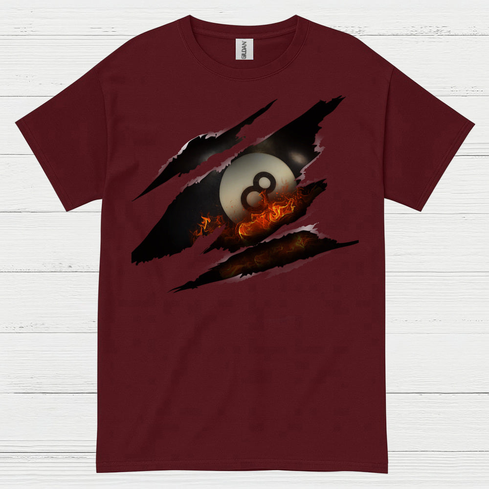 Flaming 8 Ball Pool Graphic T Shirt