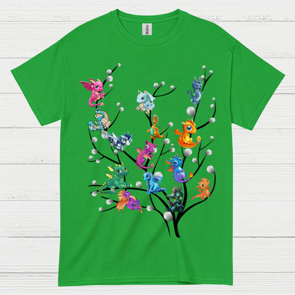 Baby Dragons On Tree T Shirt