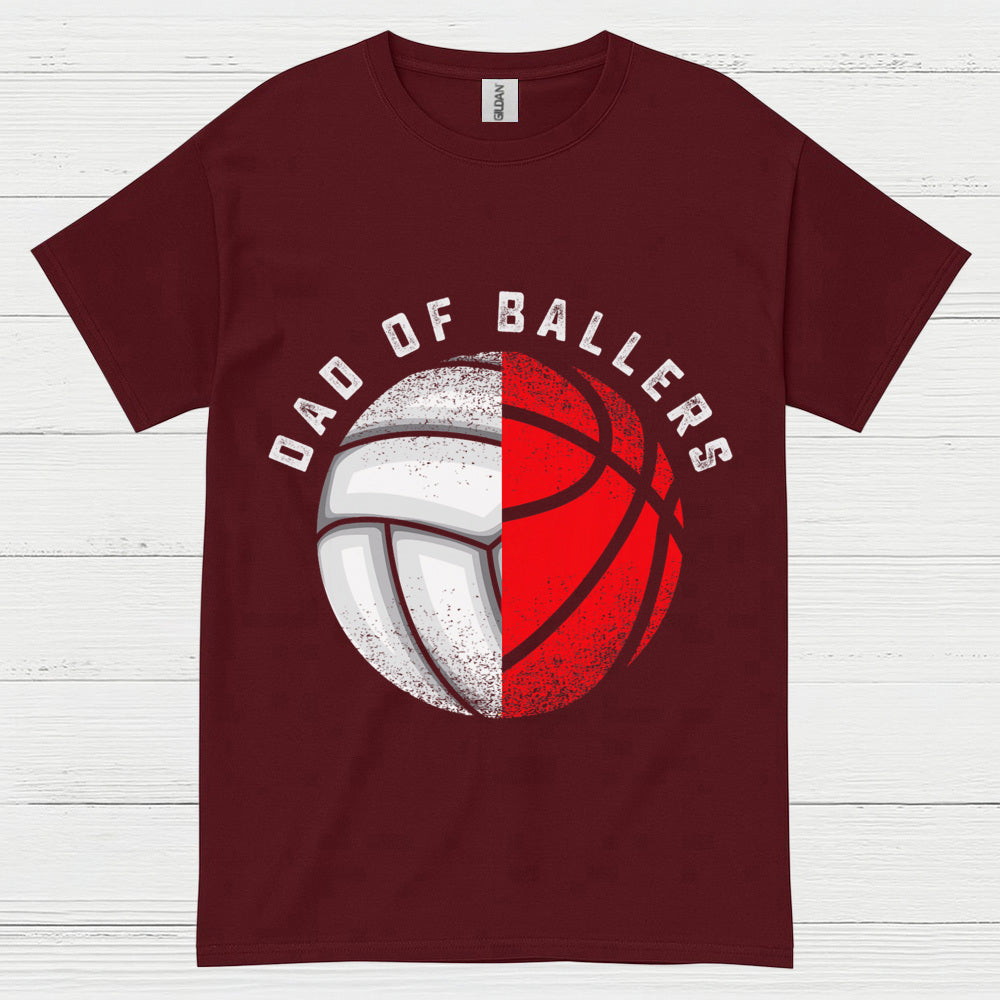Dad Of Ballers Volleyball Basketball T Shirt