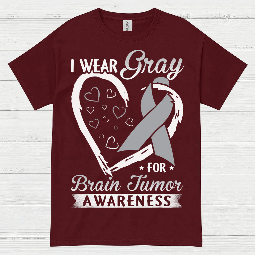 I Wear Gray For Brain Tumor Awareness T Shirt