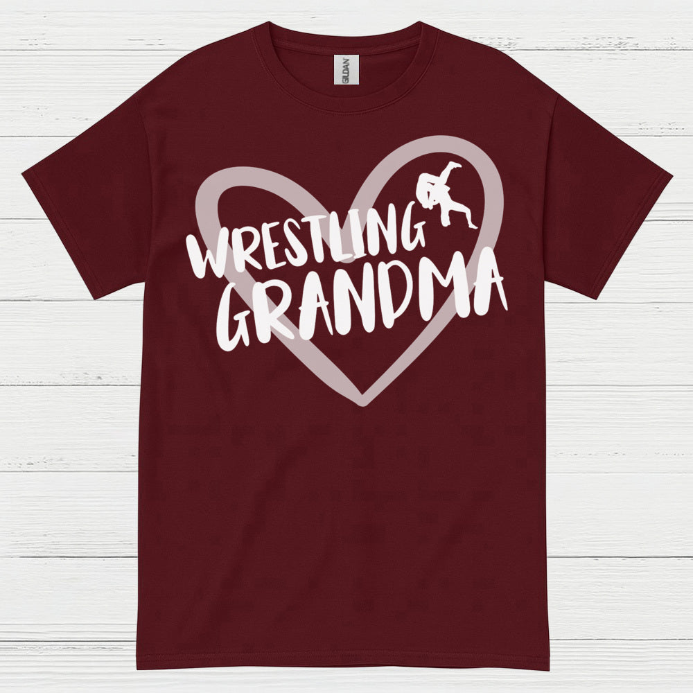 Wrestling Grandma Heart Graphic T Shirt