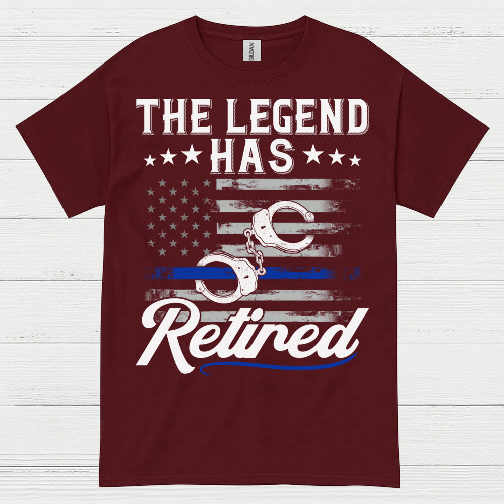Retired Police Legend Thin Blue Line T Shirt