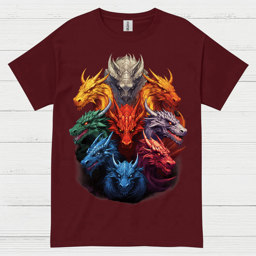 Colorful Dragon Heads T Shirt