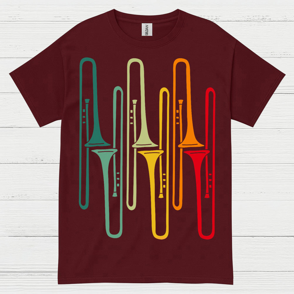 Retro Trombone Colors T Shirt