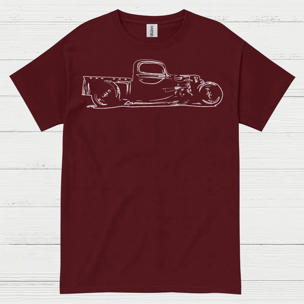 Minimal Hot Rod Line Art T Shirt