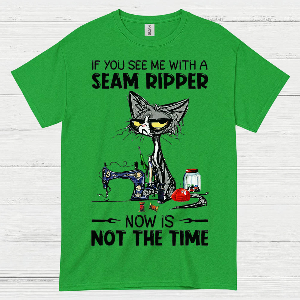 Seam Ripper Cat Sewing Humor T Shirt