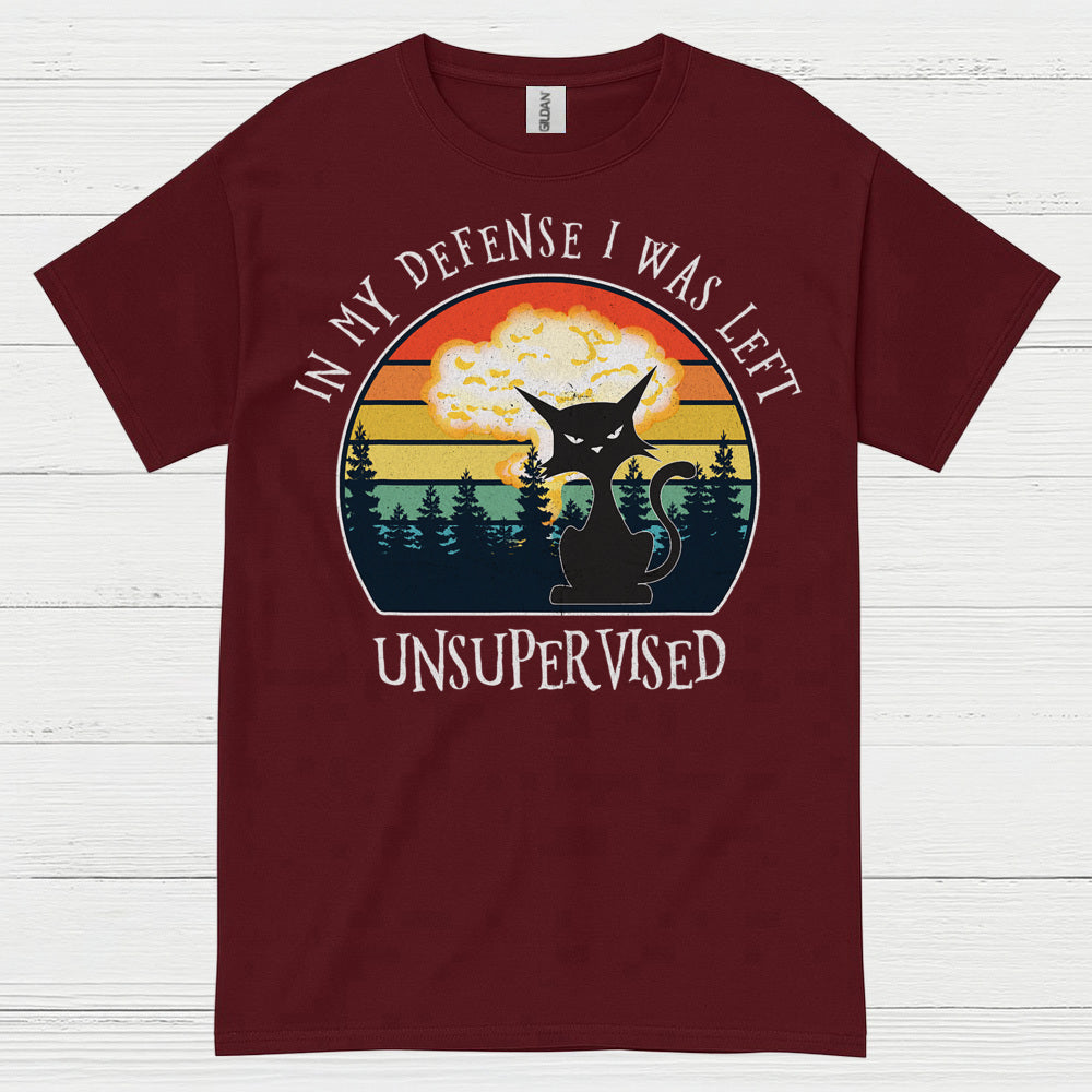 Unsupervised Cat Defense Humor T Shirt