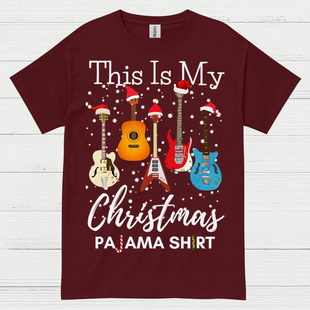 Guitar Christmas Pajama Vibes T Shirt