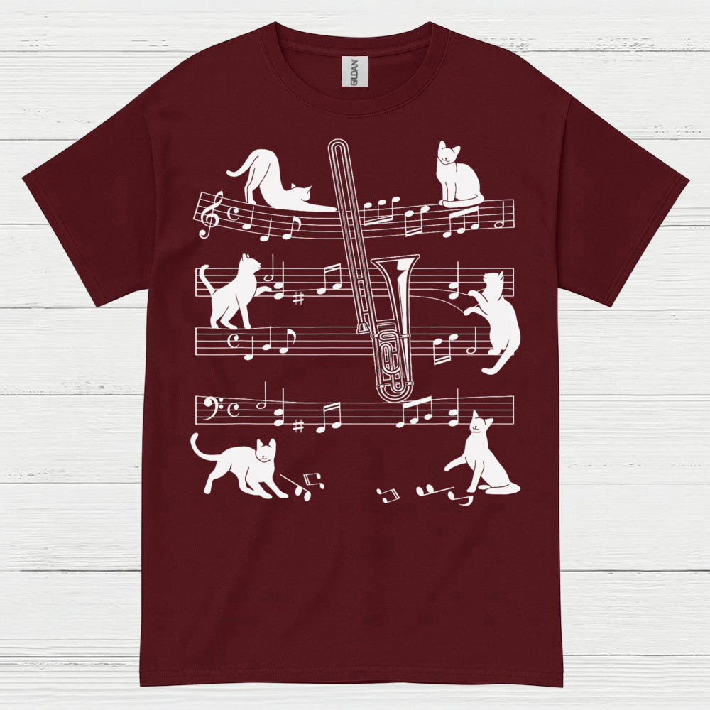 Cat Trombone Music T Shirt