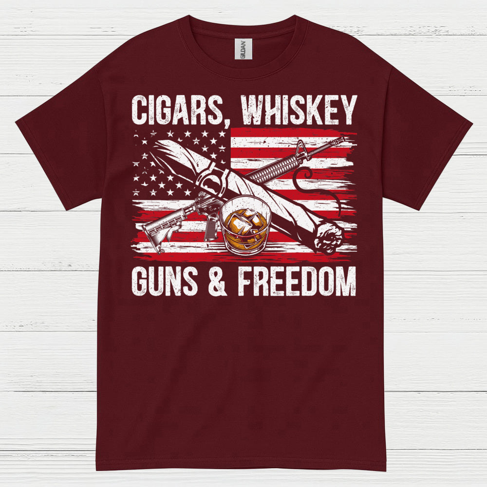 Cigars Whiskey Guns And Freedom T Shirt