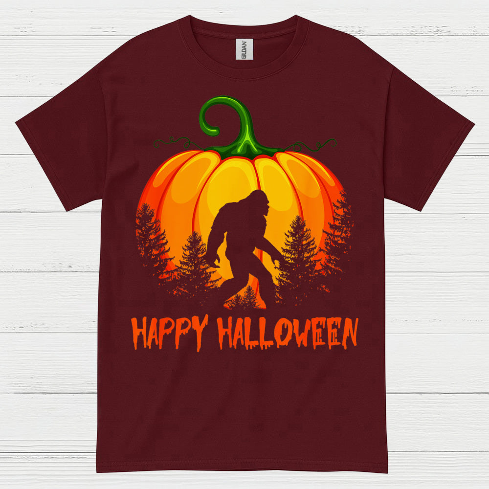 Happy Halloween Bigfoot Pumpkin T Shirt
