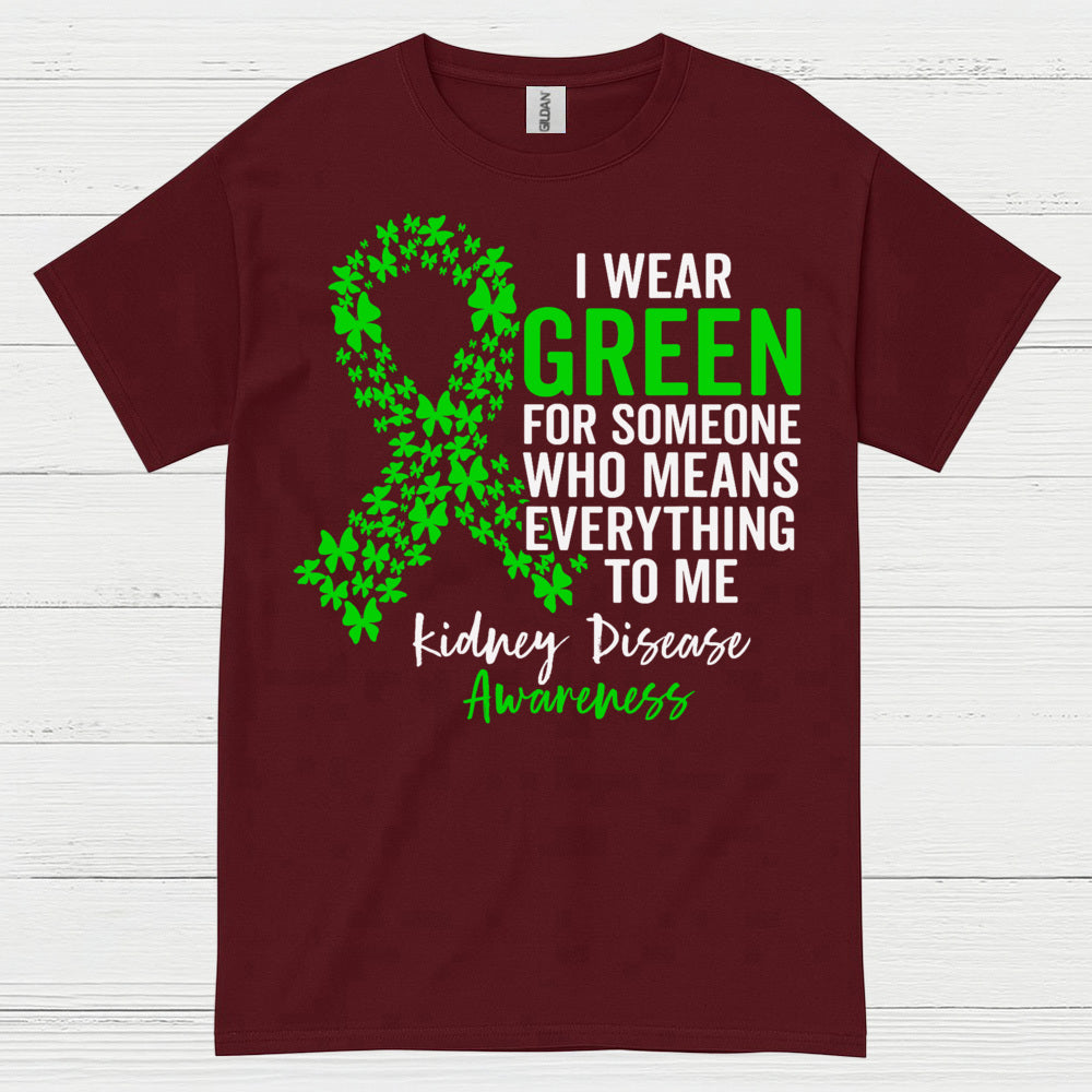 I Wear Green Kidney Awareness Support T Shirt