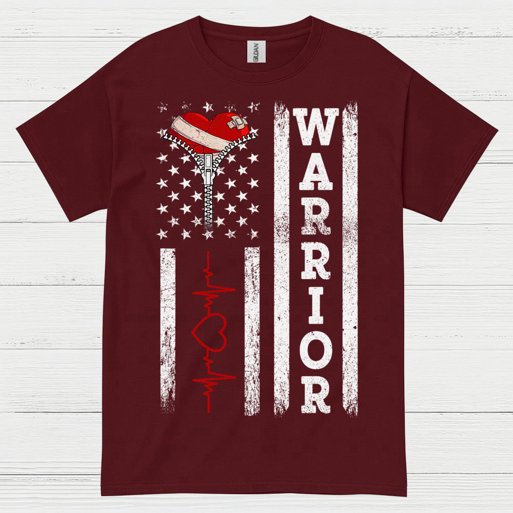 Heart Warrior American Flag T Shirt