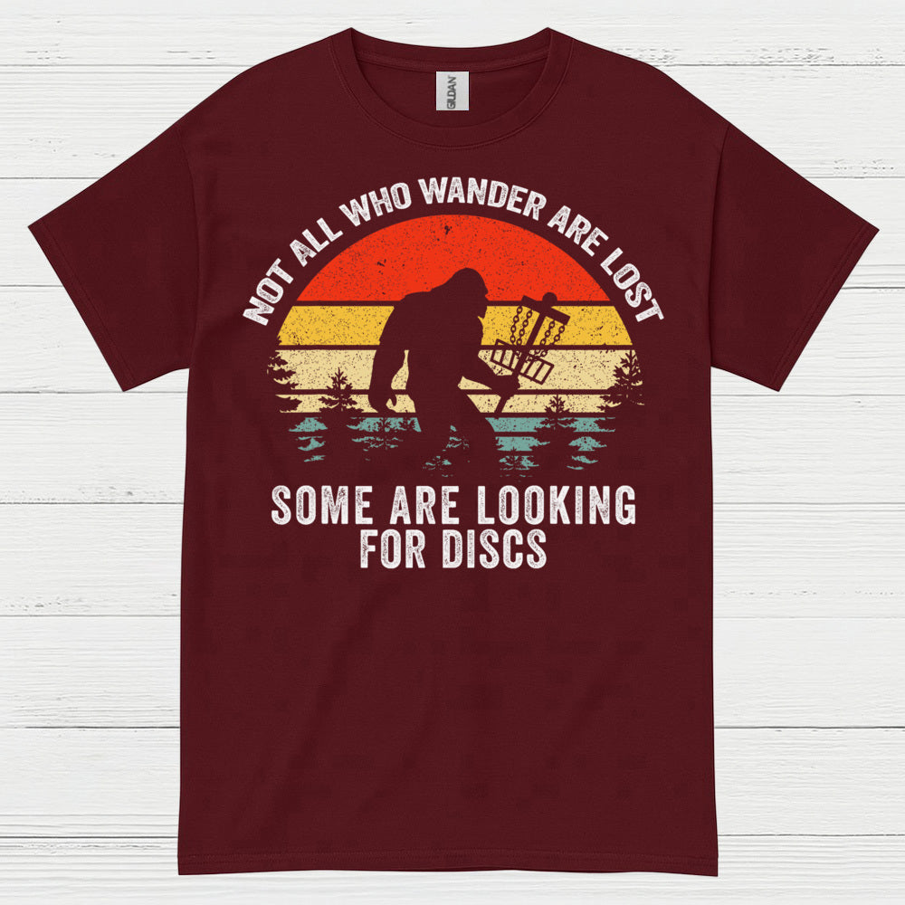 Not All Who Wander Disc Golf Bigfoot T Shirt