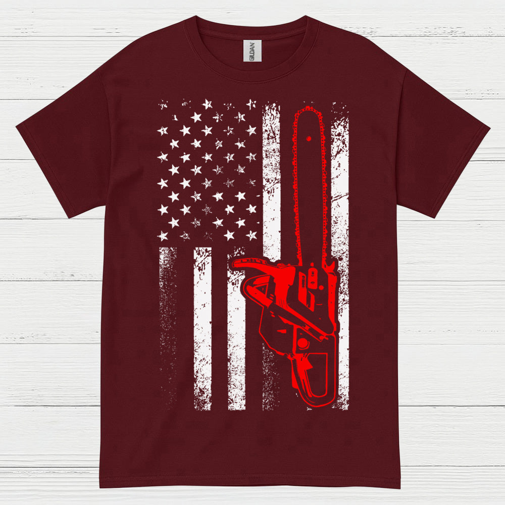 American Chainsaw Flag T Shirt