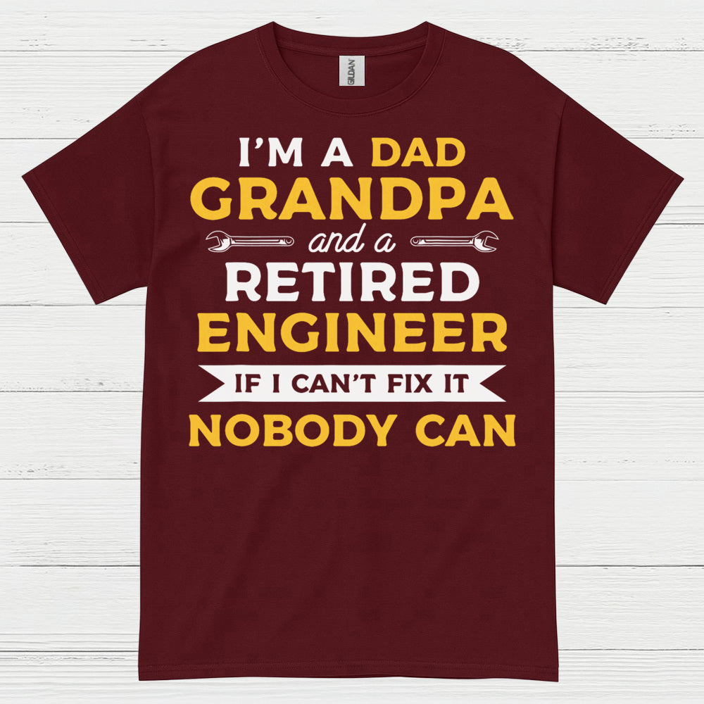 Retired Engineer Grandpa Dad T Shirt