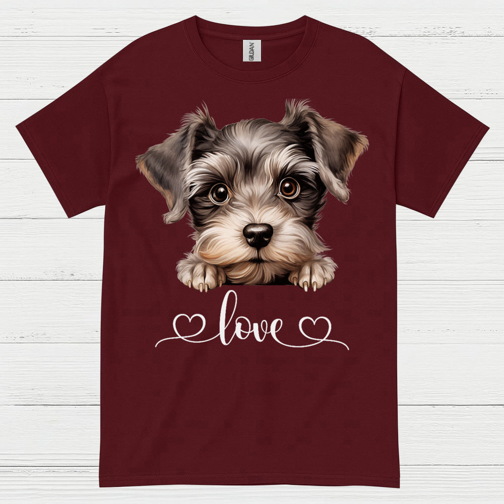 Cute Schnauzer Love Heart T Shirt