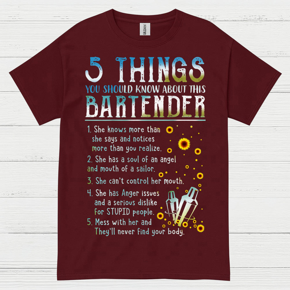 5 Things About This Bartender T Shirt