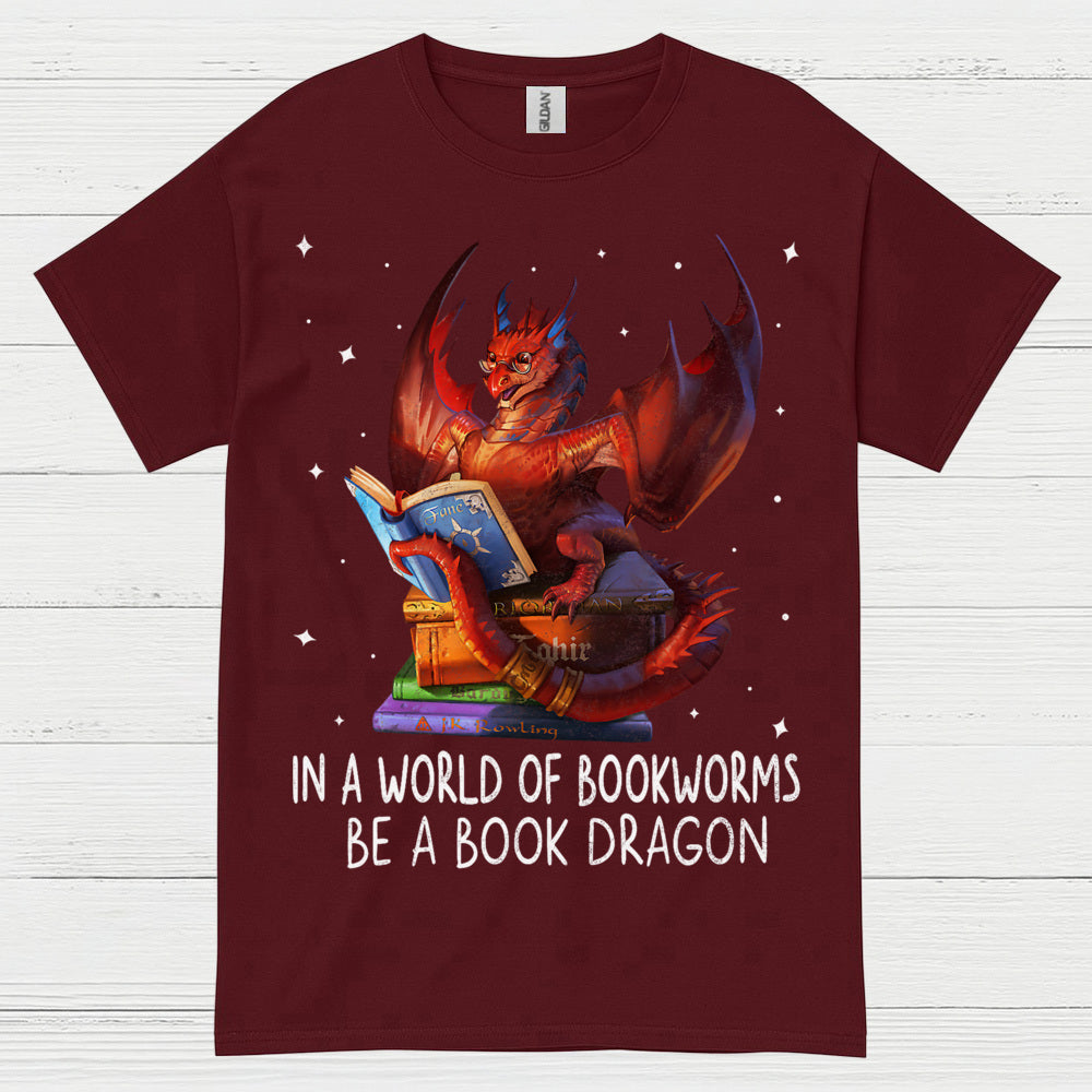 In A World Of Bookworms Be A Book Dragon T Shirt