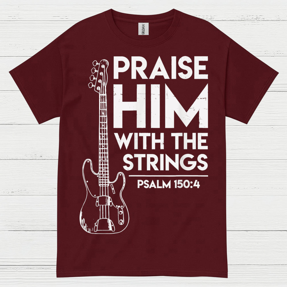 Praise Him With The Strings Christian Guitar T Shirt