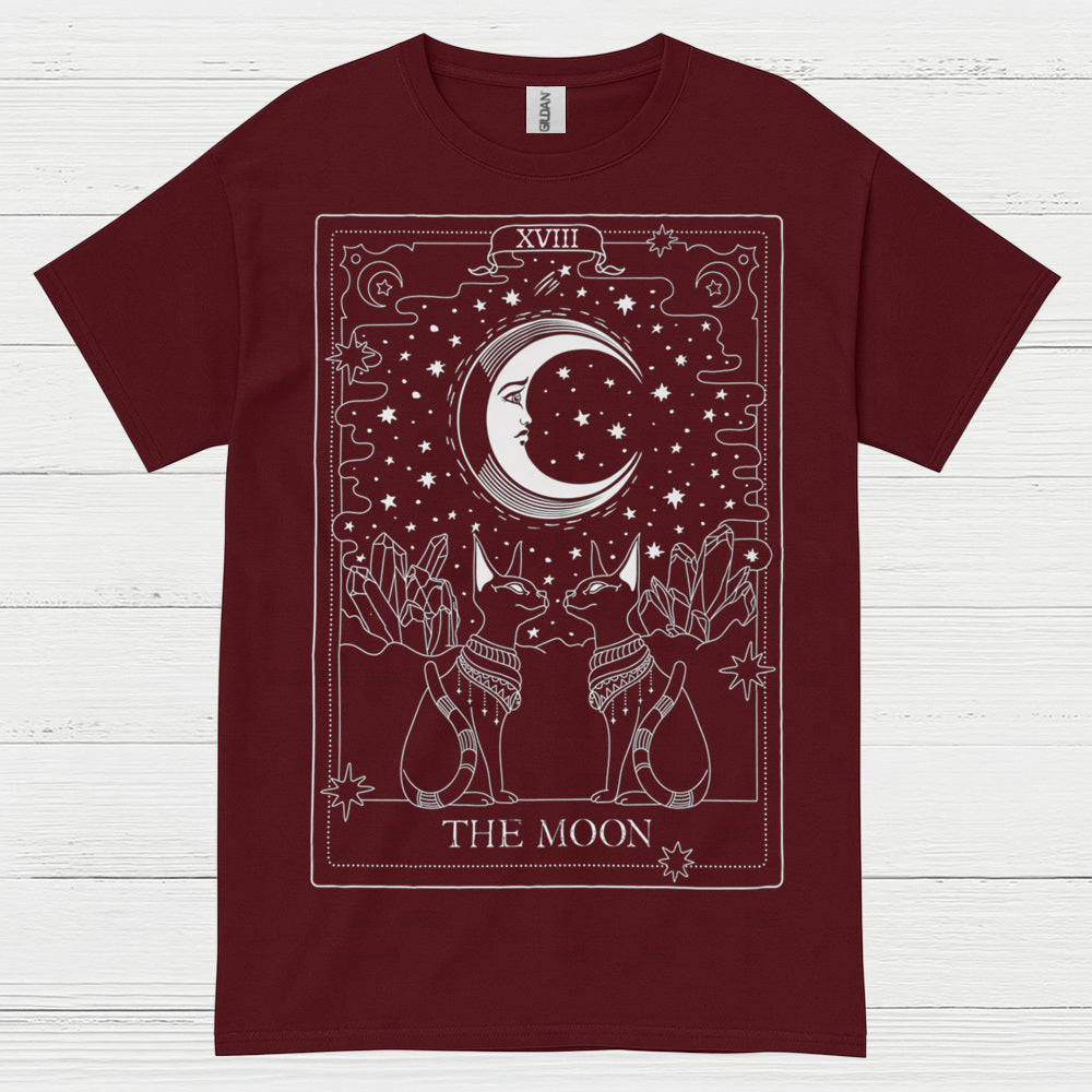 The Moon Tarot Cat Art T Shirt