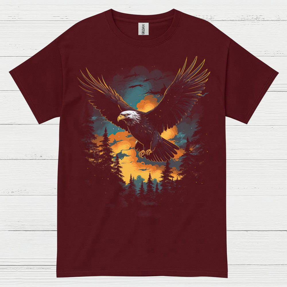 Bald Eagle Sunset Forest Freedom Wilderness T Shirt