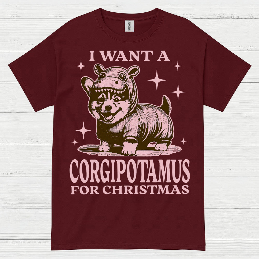 I Want A Corgipotamus For Christmas T Shirt