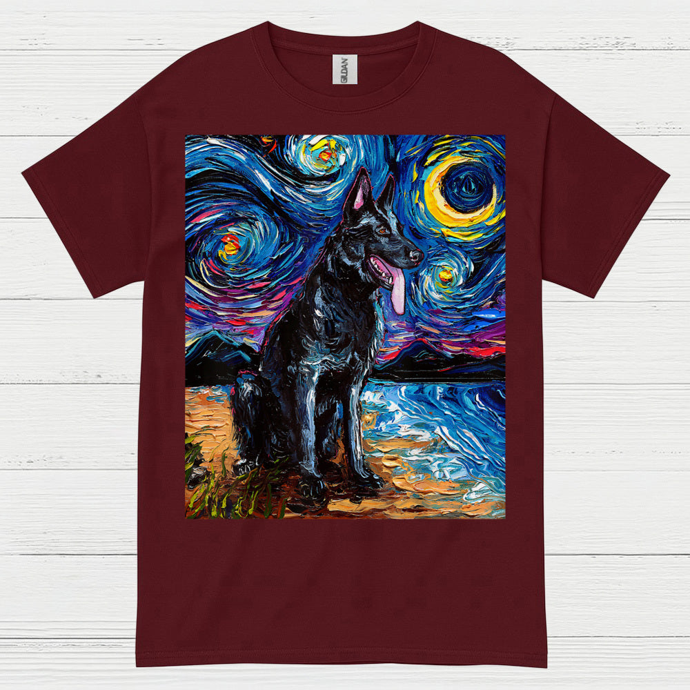 Starry Night German Shepherd T Shirt