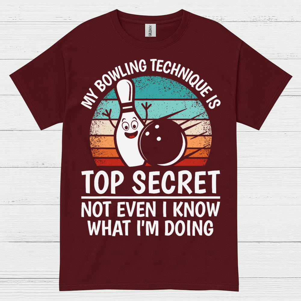 Top Secret Bowling Vintage Funny T Shirt