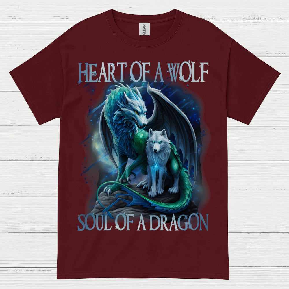 Heart Of A Wolf Soul Of A Dragon T Shirt