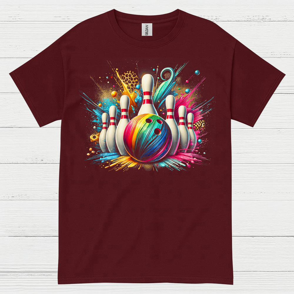 Color Splash Bowling Graphic T Shirt