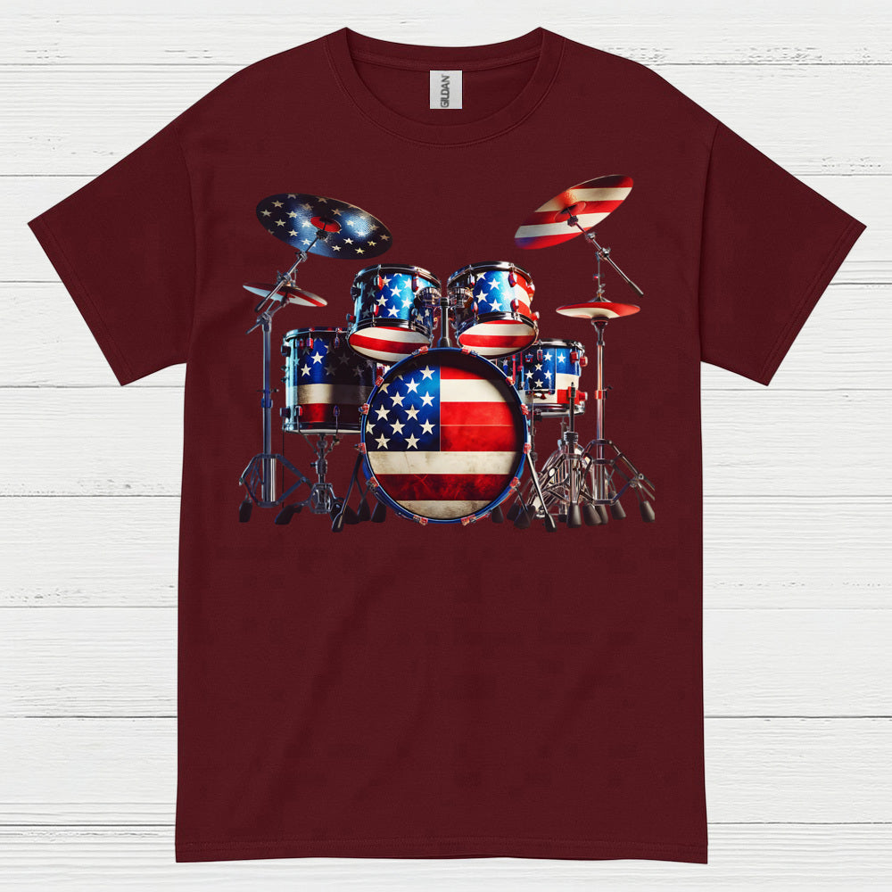 American Flag Drums T Shirt