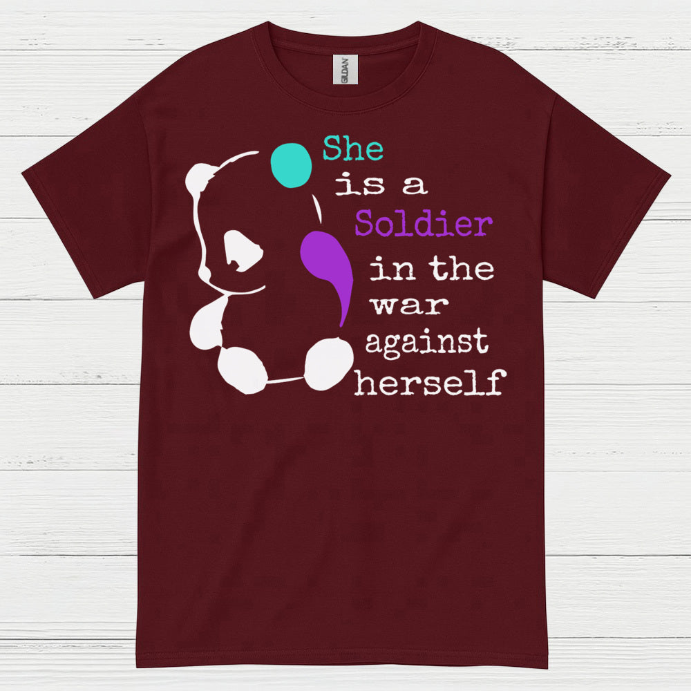 She Is A Soldier Message T Shirt