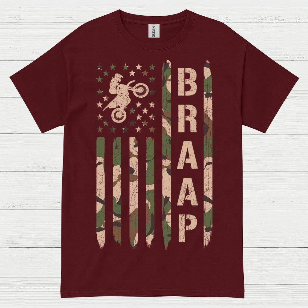 Just Braaap Motocross Flag Rider T Shirt