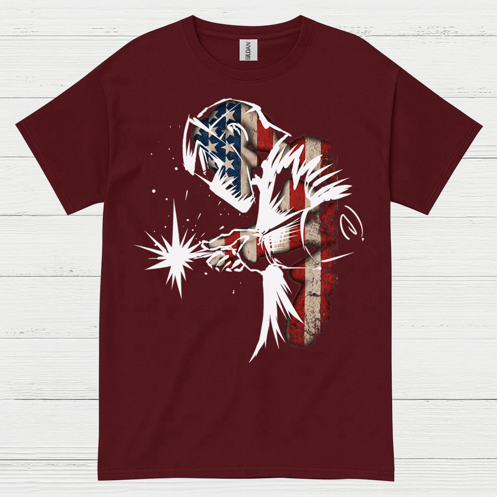 Patriotic American Flag Welding T Shirt