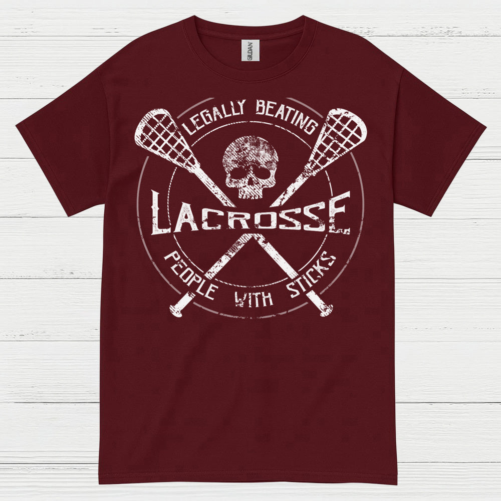 Legally Beating People With Sticks Lacrosse T Shirt