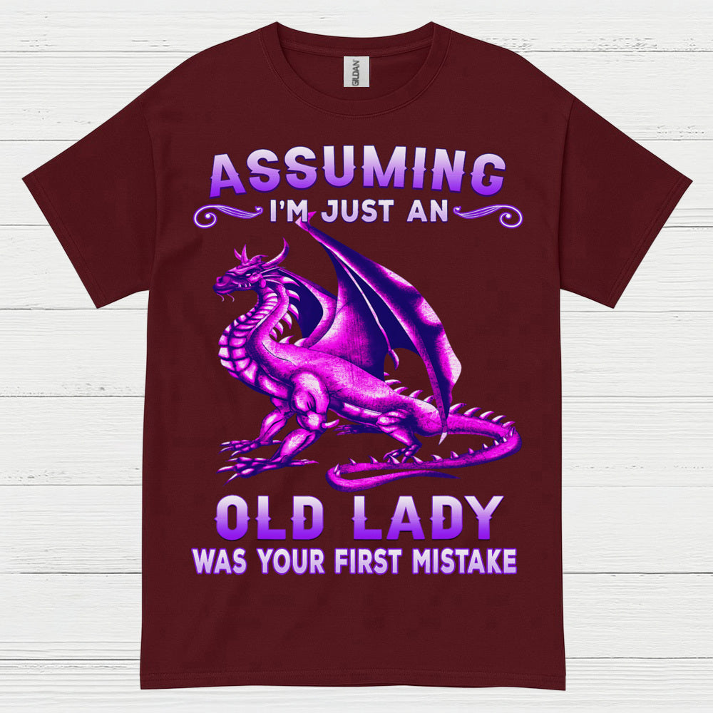 Old Lady Dragon Power T Shirt